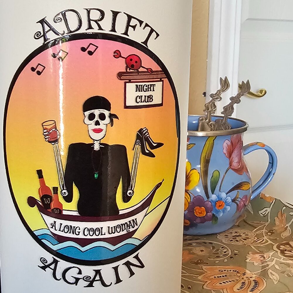 Adrift Again 16 oz Klean Kanteen Travel Mug | White | "A Long Cool Woman"